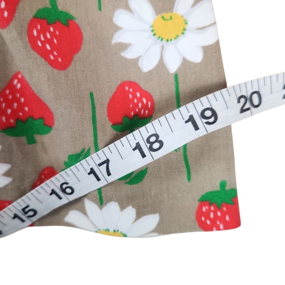 Vtg Strawberry Floral Print Culottes Wide Leg Shorts S/M Cottage Core Cotton - Picture 9 of 11